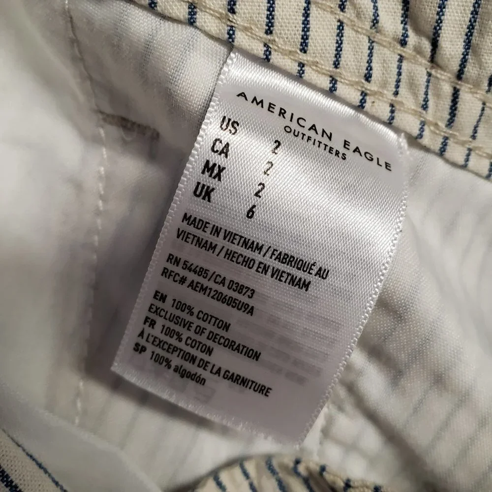 American Eagle Stripe‎ Belted Shorts